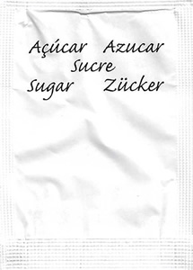 Açúcar em várias línguas (A.C. 65x45mm - letras em preto)